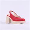 Wonders Naima Platform Bold High Heel - Red Leather